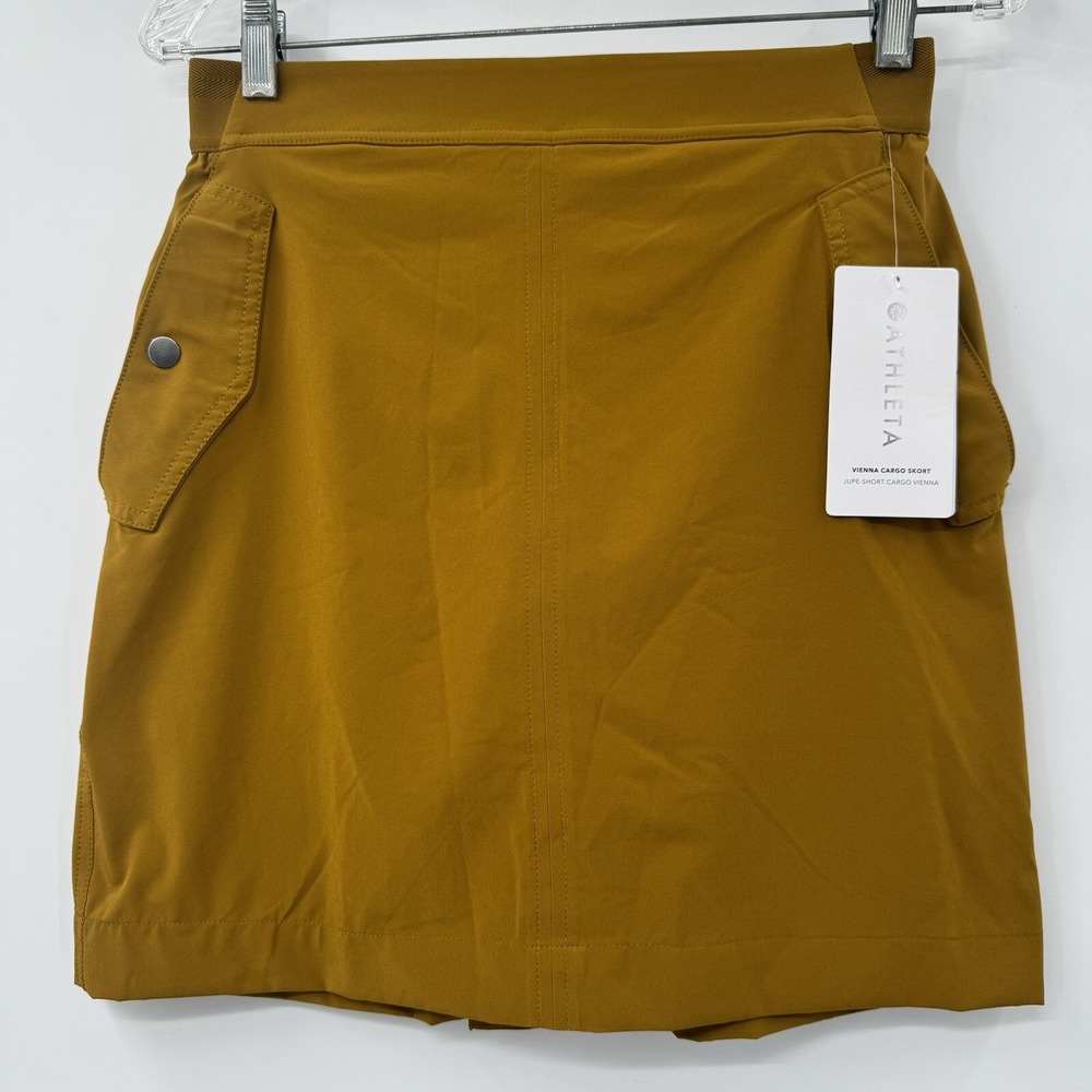 Athleta Vienna Cargo Skort Women 6 Spiced Ochre Featherweight Stretch 988132